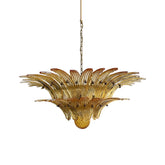 Murano Palmette Amber Chandelier 34"